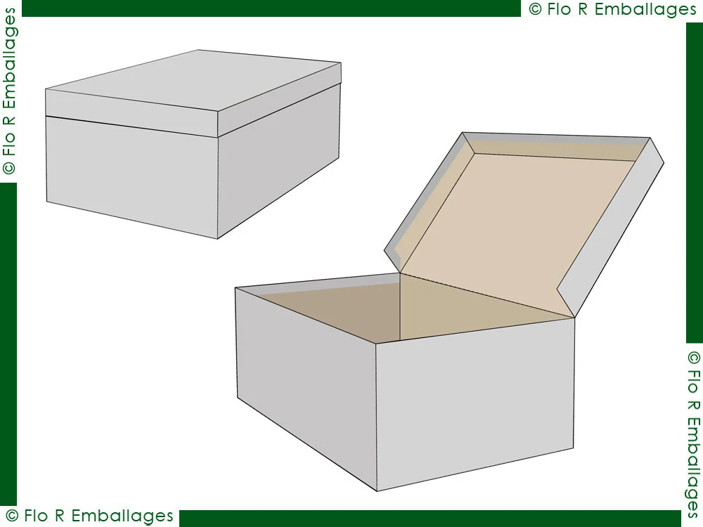 Coffret carton rigide avec couvercle à charnière et fermeture aimantée