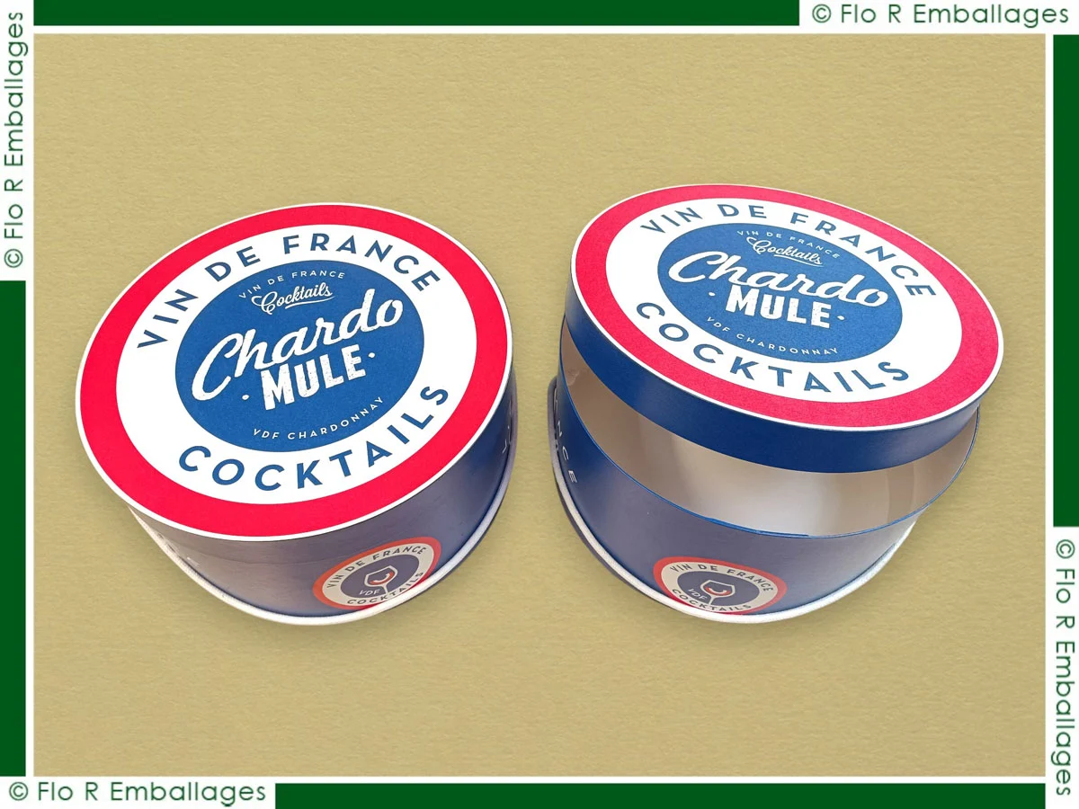 Coffret en carton de forme arrondie pour bouteilles