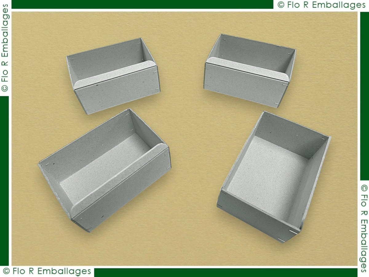Cuvettes carton gris - détail fabrication artisanale