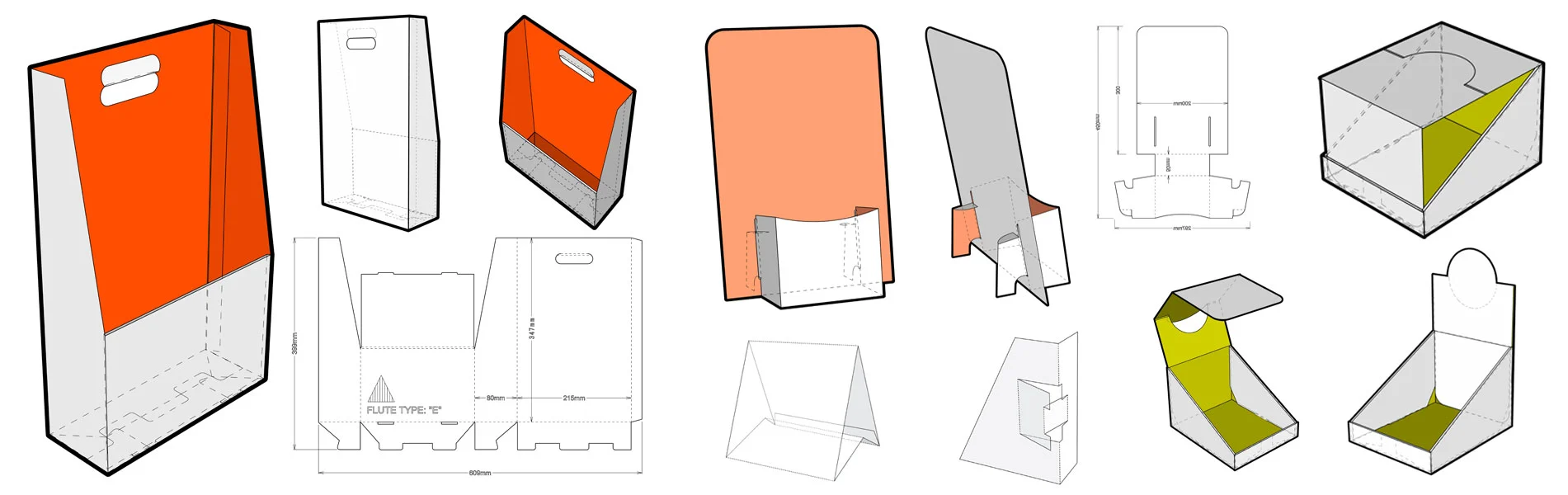 Présentoirs pour flyers et distributeurs de cartes visite en carton, PLV